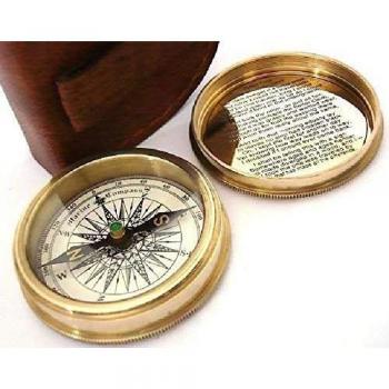 Casanova Nauticals Pocket Compass with Robert Frost Poem