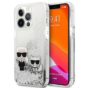 Copertura Smartphone Karl Lagerfeld Liquid Glitter per iPhone 13 Pro Max – Argento