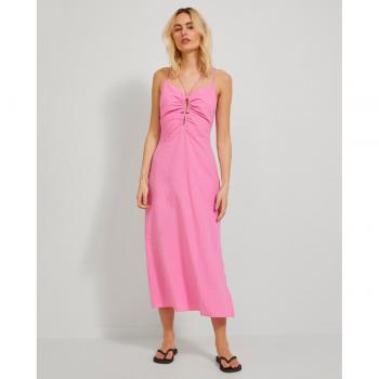 Jack & Jones Vestido Midi Rosa con Detalle Cut-Out y Tirantes Delgados