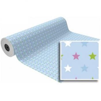 Bobina de papel de regalo 62 cm con estrellas azules