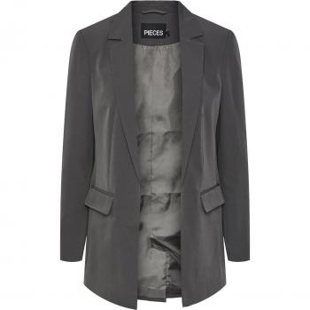 Longblazer PIECES PCBOSELLA LS LOOSE BLAZER NOOS Gr. M (38), grau (magnet) Damen Blazer in leichter Oversize Form