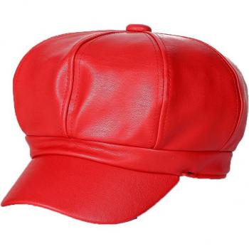 Boina de Piel Sintética PU – Elegancia Juvenil