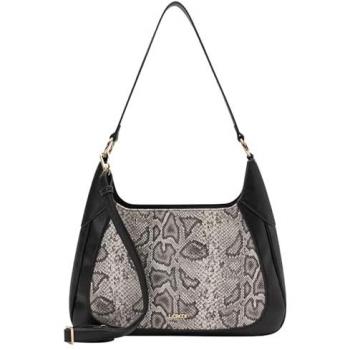 L. CREDI Hobo NATASCHA Schwarze Damen-Schultertasche