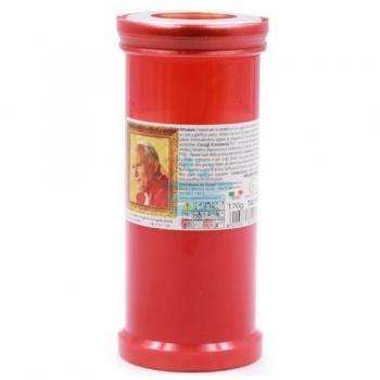 Cero Votivo Rosso Papa Giovanni Paolo II