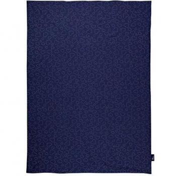 Kuscheldecke HEARTS Navy 100x75 cm aus weichem Jersey