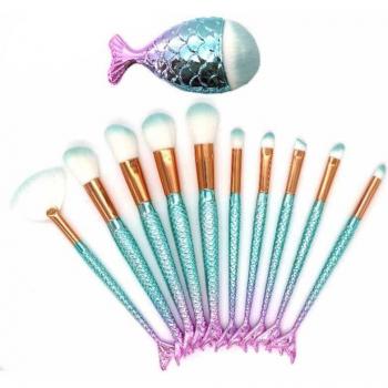 Mermaid Complete Make-up Brush Collection (11 Sticks)