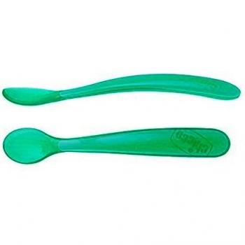 Chicco Long Feeding Spoon Soft Silicone Duopack 6 Months Plus