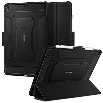 Folio Étui à rabat Spigen – Couverture en simili-cuir noir – Compatible iPad 10.2