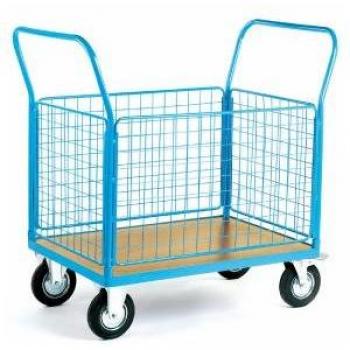 BlueVeneer 4-Side Mesh Platform Truck 1500×800×1050 – Fixed Swivel & Brake System