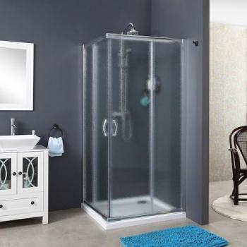 Siro Douche d’angle 80×100 cm – Cabine à portes glissantes