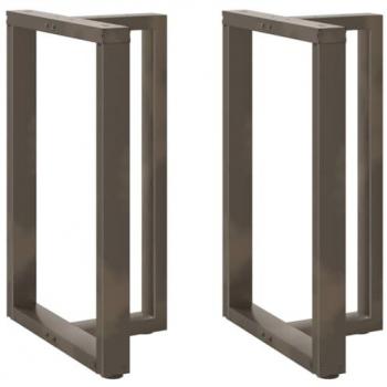 Patas de mesa bar T 2 piezas acero negro 60x35x(90-91) cm