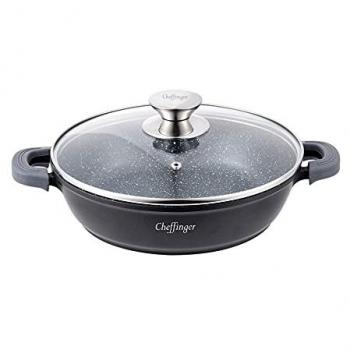 Cheffinger Induktions-Schmorpfanne Ø28cm mit Deckel