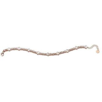 Bracciale Donna Luce in Argento 925 con Zirconi Bianchi e Rosa, Finitura Oro Rosé