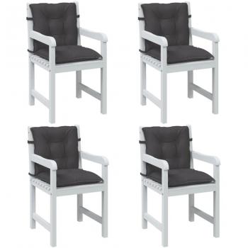 Lot de 4 coussins de chaise basse, tissu mélangé anthracite