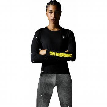 RunPro Lg‑T Lumos W Maglia a Manica Lunga Nero/Giallo M