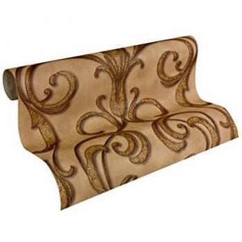 Carta da Parati Classica Marrone Metallic