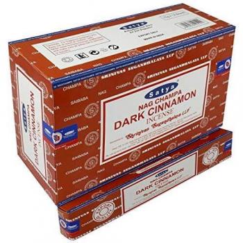 Set of 12 Packets of Dark Cinnamon Incense Sticks by Satya