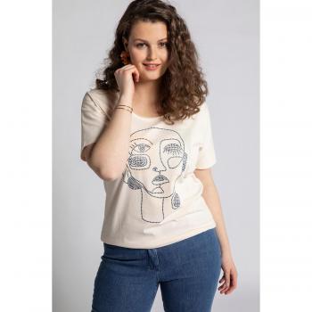 T-shirt oversize in cotone biologico con stampa etnica, beige, taglia 64/66