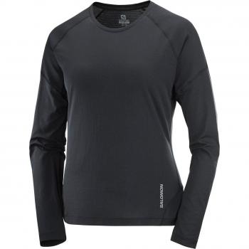 Salomon Damen Langarmshirt Cross Run in Schwarz