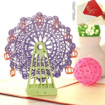 Ferris Wheel 3D Birthday Card – Artistic Paper Carousel Invitation