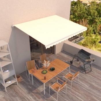 Proteção Solar VidaXL Toldo Retrátil Manual 400x350cm Creme