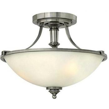 Truman 3 Light Semi Flush Ceiling Light Antique Nickel, E27