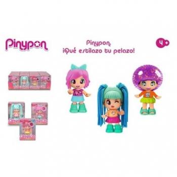 Pinypon Pelazo Estilazo Figura con pelo elástico rosa y lazo de 7 cm