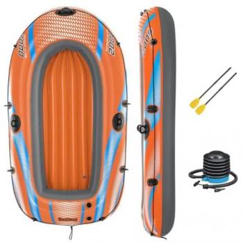 Barca Bestway Hinchable con Remos y Bomba 196x106 cm
