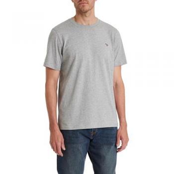 PS Paul Smith Men's Gray Melange Cotton Zebra Logo T-Shirt