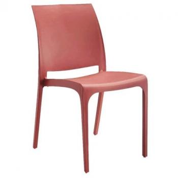 Sedia da Giardino in Plastica Design Moderno Colore Rosso 46x80x54 cm