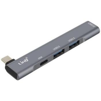 USB-C Power Hub 60W con 4 porte, argento