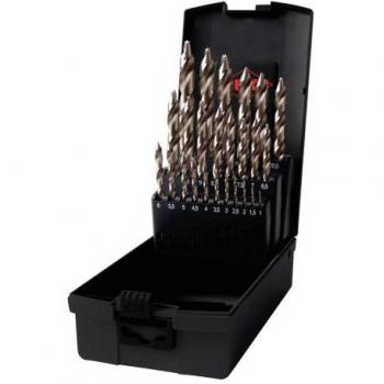 RUKO Spiralbohrersatz FLOWSTEP TIP 25-teilig HSSE-Co in Rosebox