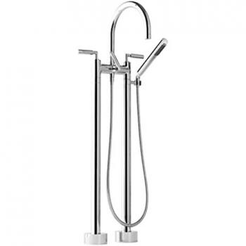 Dornbracht Wannen-2-Griffarmatur Tara Chrom freistehend mit Garnitur