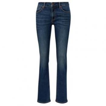 QS Slim‑Fit Jeans Catie – Midrise, Straight Leg, Stoff‑Patch
