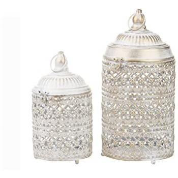 ADDA HOME Set 2 Cajas-portavelas Metal 14x14x24/10x10x21 Cm