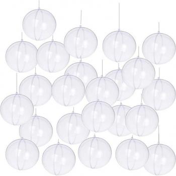 Bolas decorativas para Navidad, 24 bolas transparentes, 6cm