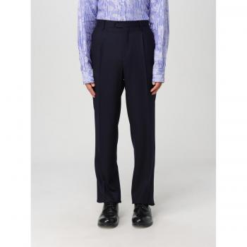 Etro Pantalone Blu in Lana 50