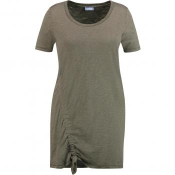 SAMOON Palm‑Leaf Longshirt mit Raffung, Rundhals, 44 XL (Kurzarm)