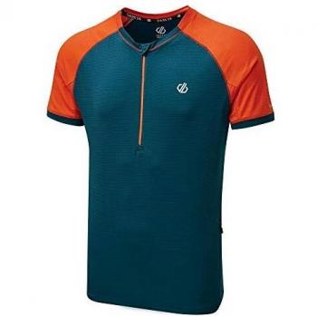 Dare 2B Herren Aces DMT497 F1Q70 – Schnelltrockne Stretch-Midlayer Majolika Blau/Trail Blaze, Langform, Größe L