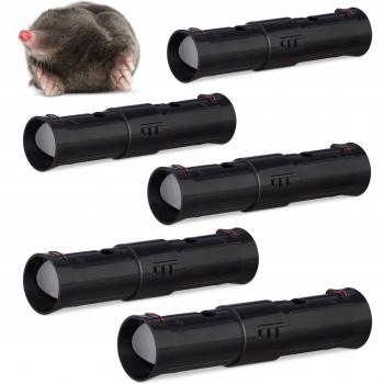 Relaxdays trampa para topos, set de 5, plástico negro