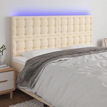 Tête de Lit Moderne à LED Crème 180x5x118/128 cm