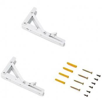 Supports d'étagères pliants 203mm, Acier blanc