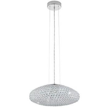 Modern Chrome Plated Pendant Light – Crystal Shade, 3‑piece 60W E27