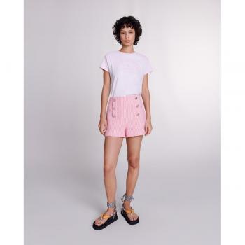 Short de tweed para mujer Maje en color rosa/naranja
