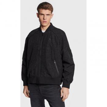 Calvin Klein Men's Exposed Zip-Through Bomber Jacket in Black, XL