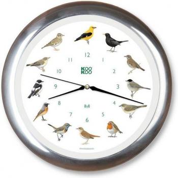 Horloge en aluminium avec motifs d'oiseaux
