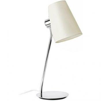 Lupe 1 Light Table Lamp Chrome with White Shade E27