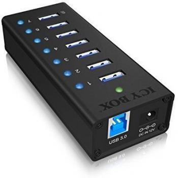 Concentrateur de câbles USB 3.0 7 ports noir