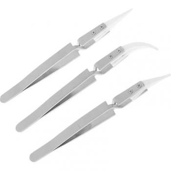3 Pack Heat Resistant Antistatic Tweezers