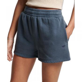 Superdry Pantaloni Corti Sportivi Donna Vintage Wash Blu Marino M